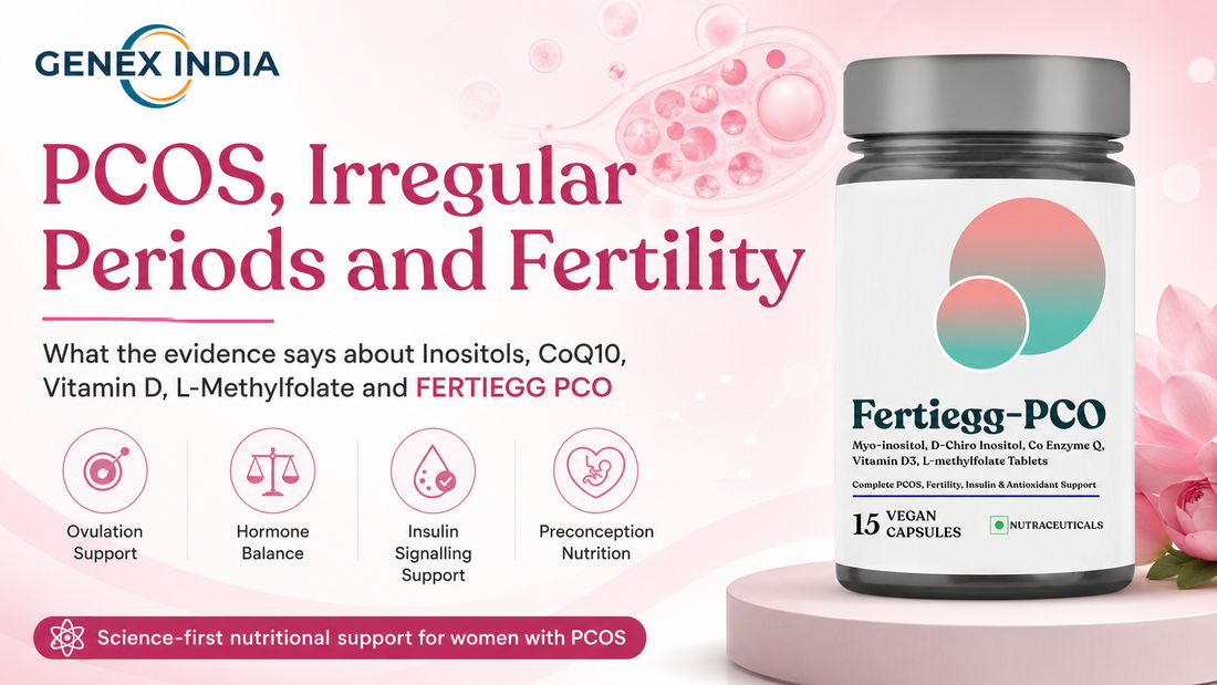 PCOS, Irregular Periods, and Fertility: What the Evidence Says About Inositols, CoQ10, Vitamin D, L-Methylfolate, and FERTIEGG PCO
